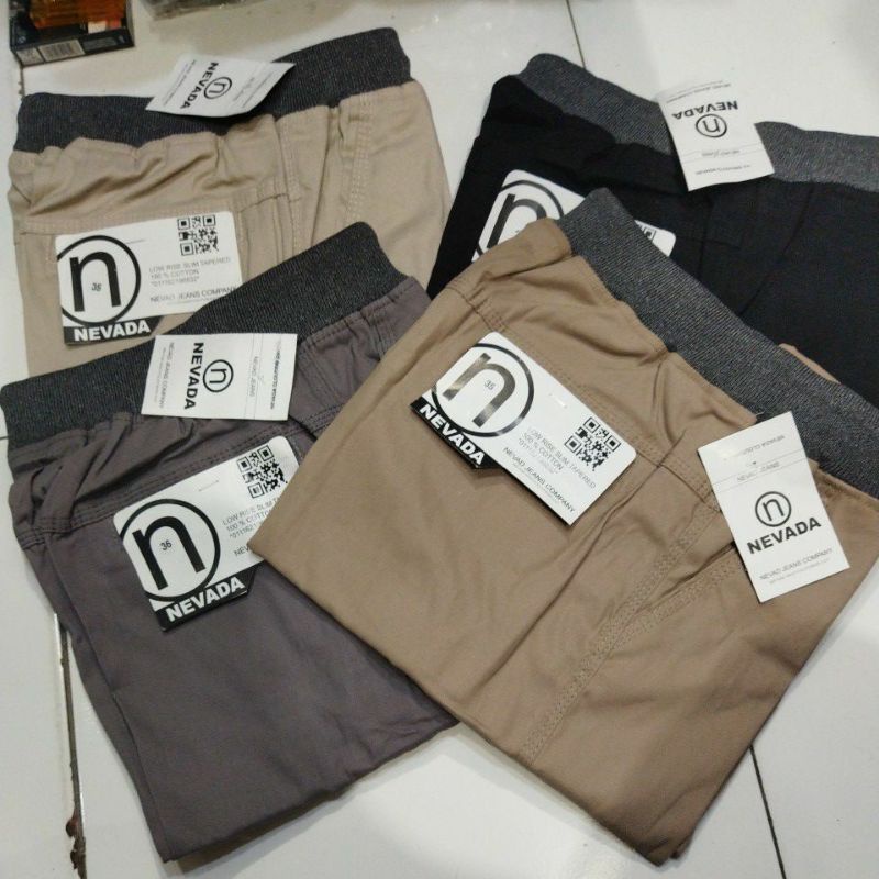 Celana Pendek Pria Chino Kolor Pendek Pinggang Karet Cotton NR Jack Premium 28-39 Big Size