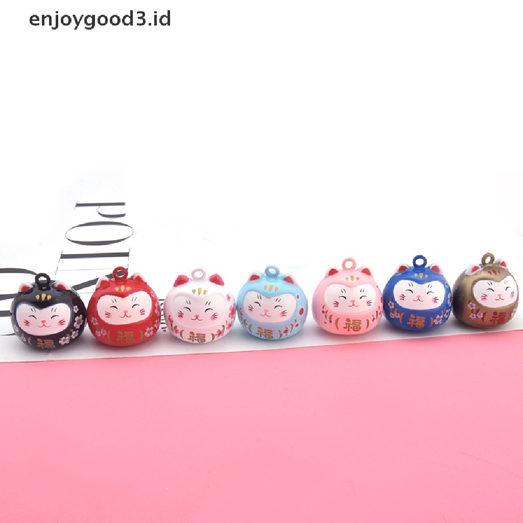 [Rready Stock] Lucu Kartun Jepang Lucky Cat Keychain Lucky Cat Trinket Car Key Pendant (ID)