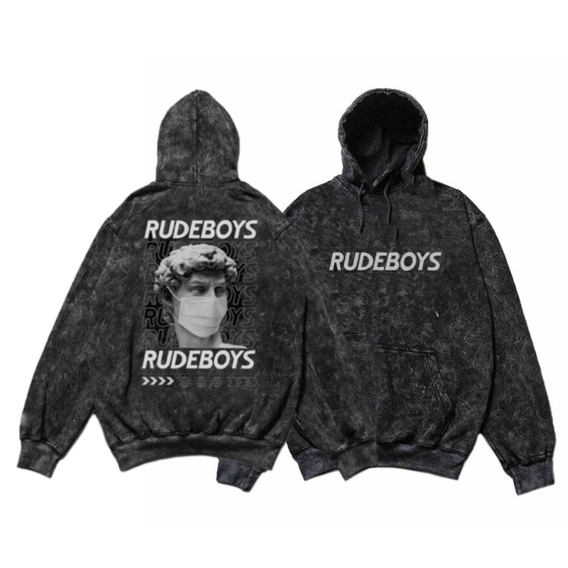 Jaket Sweater Hoodie Sandwash Pria Motif RudeBoys | Hoodie Washed Washing Terbaru Premium