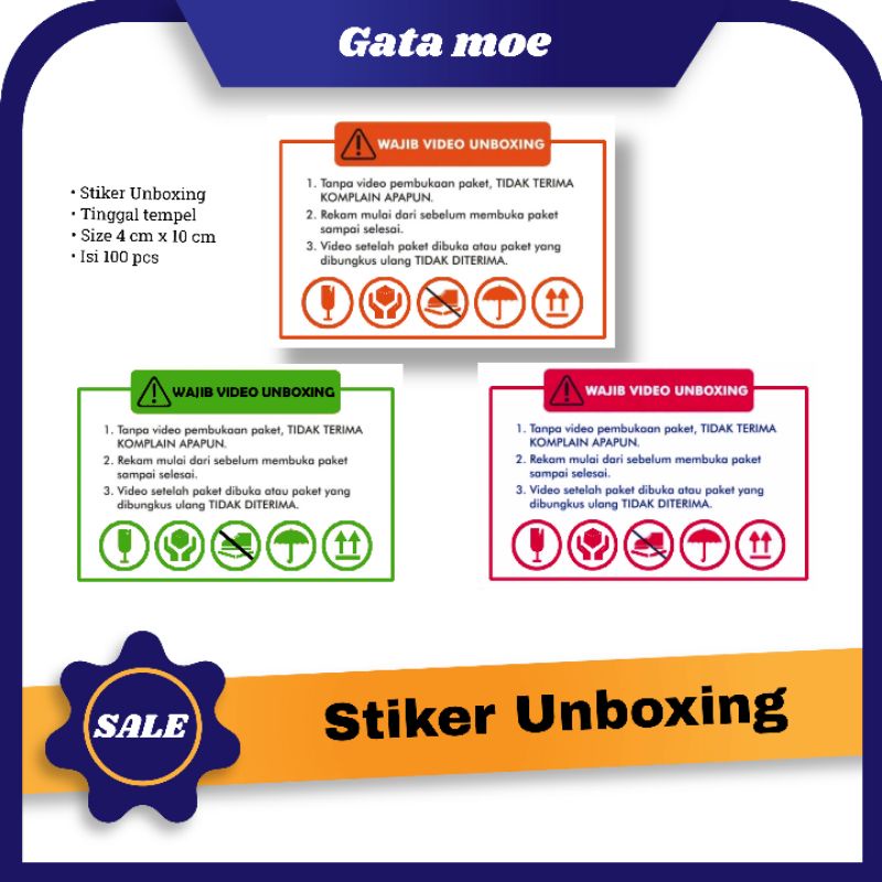 Stiker Unboxing / Stiker video unboxing/ fragile