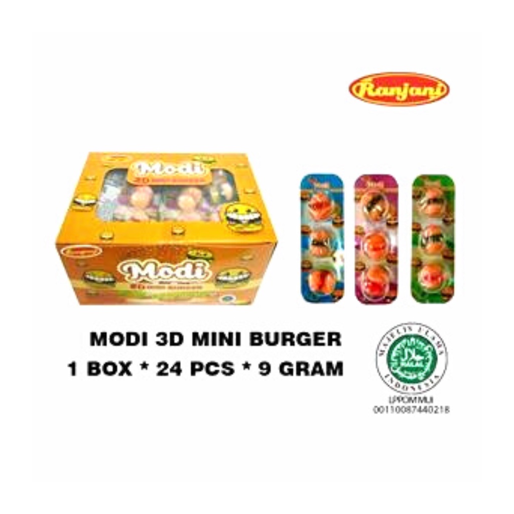 

Ranjani Modi Permen 3D Mini Burger 24*9gram /Permen Aneka Rasa