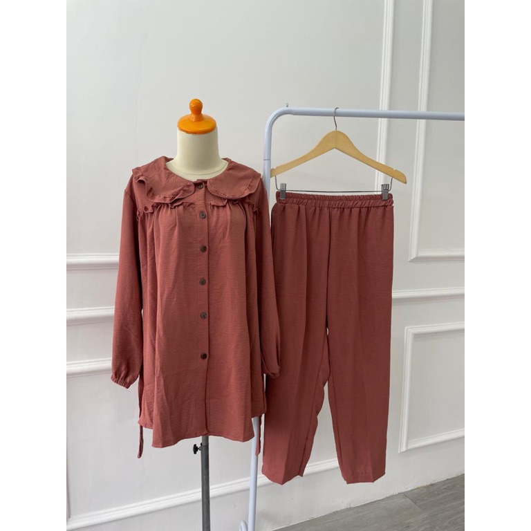 RUBY SET | STELAN CRINKLE AIRFLOW IMPORT SETCEL TUNIK IMPORT SETELAN POLOS MUSLIM GROSIR BIANCCA