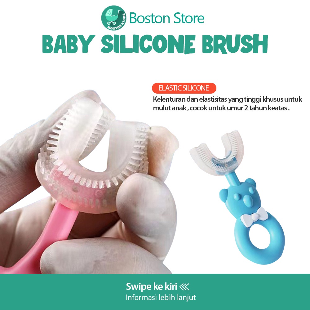 Bostonstore Sikat Gigi Silikon Bentuk U / Teeth brush Anak Soft Bentuk U Usia2-12 / Sikat Gigi Silikon Bayi / Sikat Gigi Silikon / Sikat Gigi Silikon Anak / Sikat Gigi Silikon Anak / Sikat Gigi Bentuk U Anak / Sikat Gigi Bentuk U Silikon