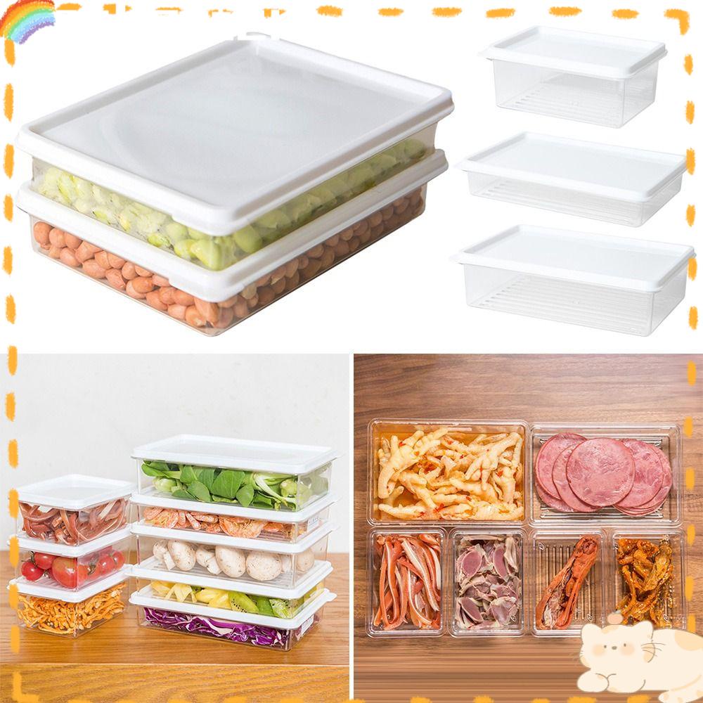 Solighter Food Preparation Storage Box Kulkas Rumah Freezer Organizer Bawang Jahe Segar Penyimpanan Piring Microwave Kotak Pemanas