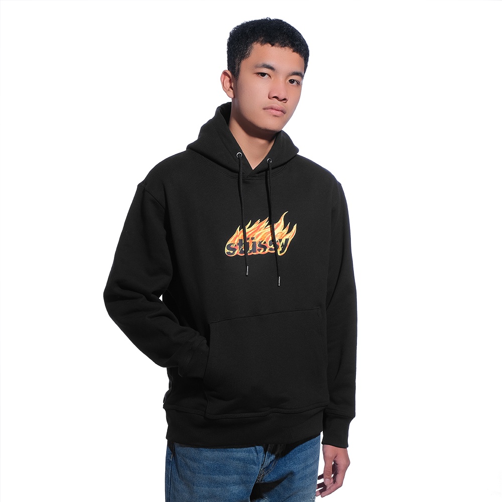 Stussy Flames Hoodie Ivory White