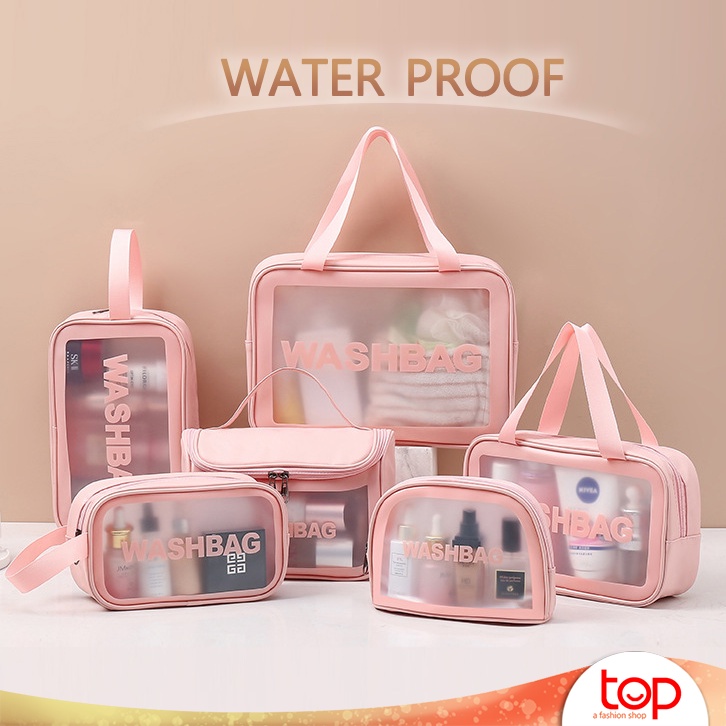 Tas Kosmetik Transparant Wash Bag  Waterproof Travel Make Up Bag