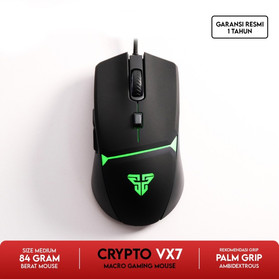 Mouse Fantech CRYPTO VX7 Gaming Macro - Black Hitam