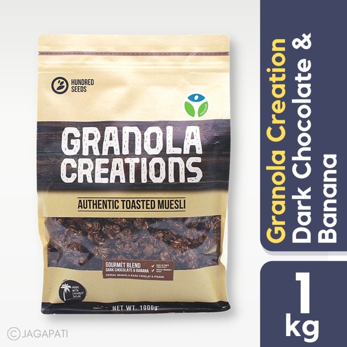 

[BISA COD] Granola Creation-Dark Chocolate Banana Gourmet Mix 1 kg