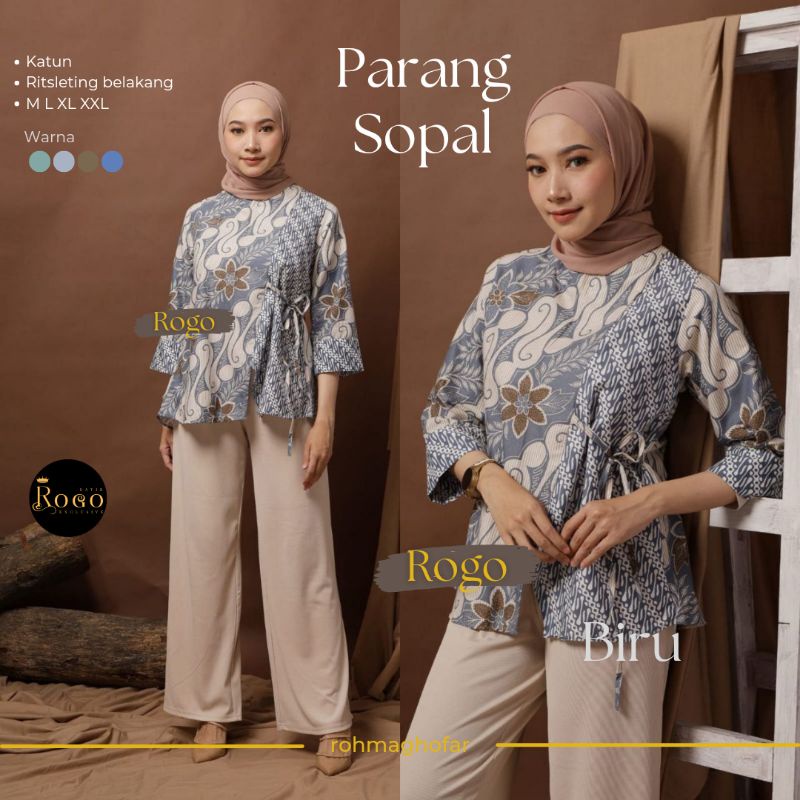 Blouse Batik Wanita Motif Parang Atasan Batik Wanita Baju Kantor Modern