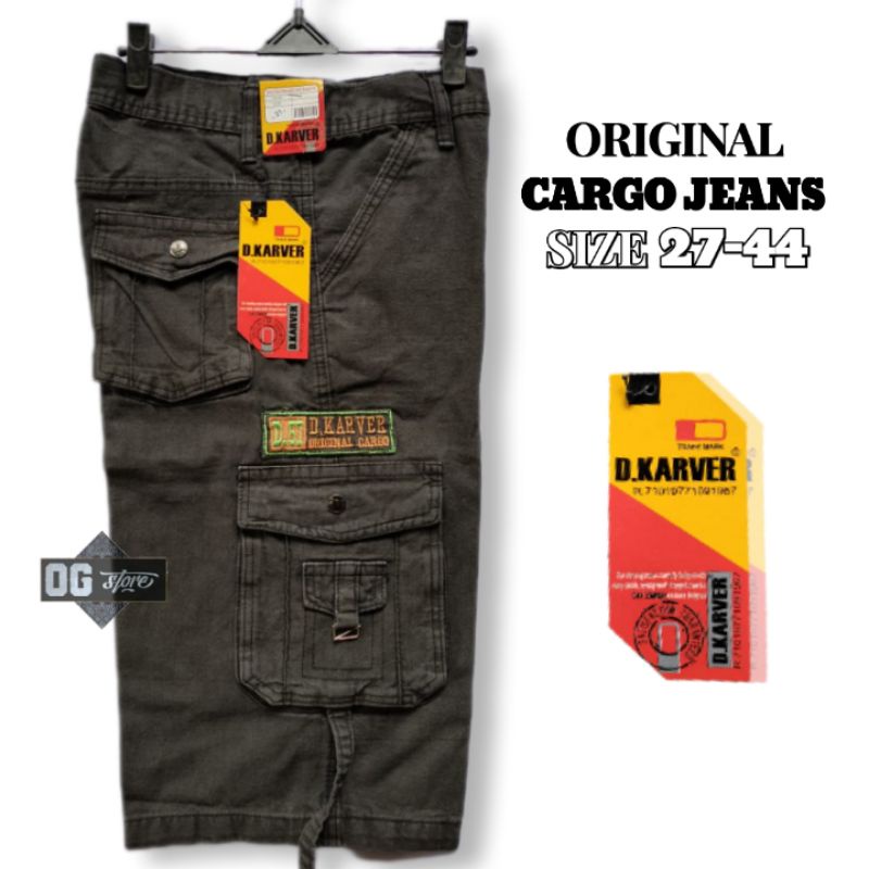 Celana Pendek Cargo Pria Kempol Bahan Jeans Loreng Army Gunung Casual Size 27-44 Big Size Jumbo