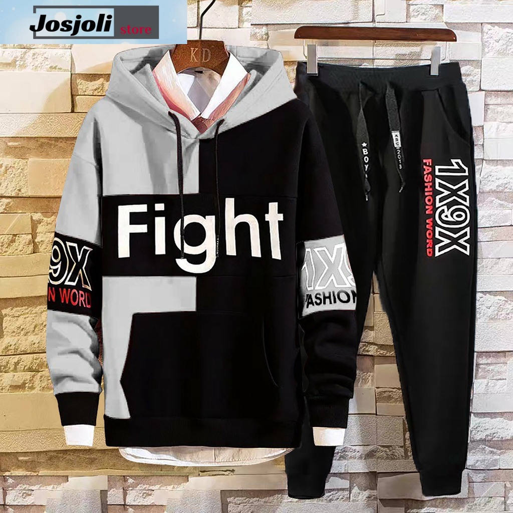 JOSJOLI_STORE/Stelan Fight/Satu Stel Atasan dan Bawahan Pria Dewasa/Fit L