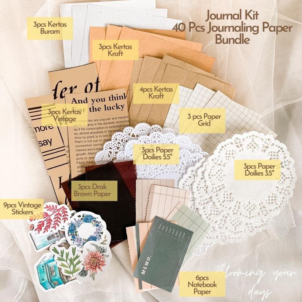 

[LZF76] Journal Kit Journaling Vintage Aesthetic Jurnal 40pcs lpsdq