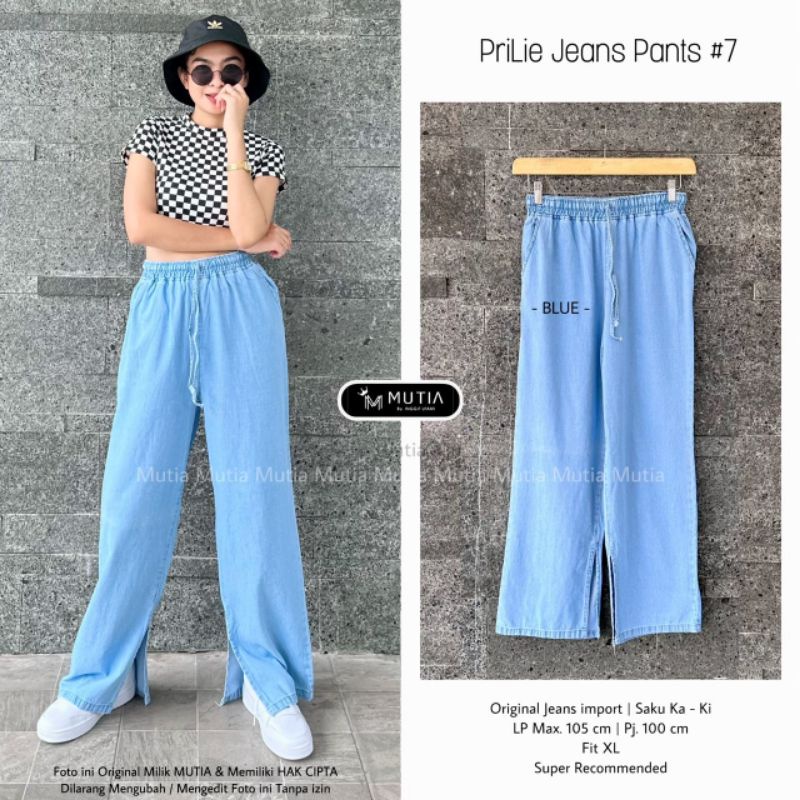 PRILIE PANTS #7 BY MUTIA / CELANA KULOT JEANS WANITA MUSLIMAH / Celana jeans premium polos