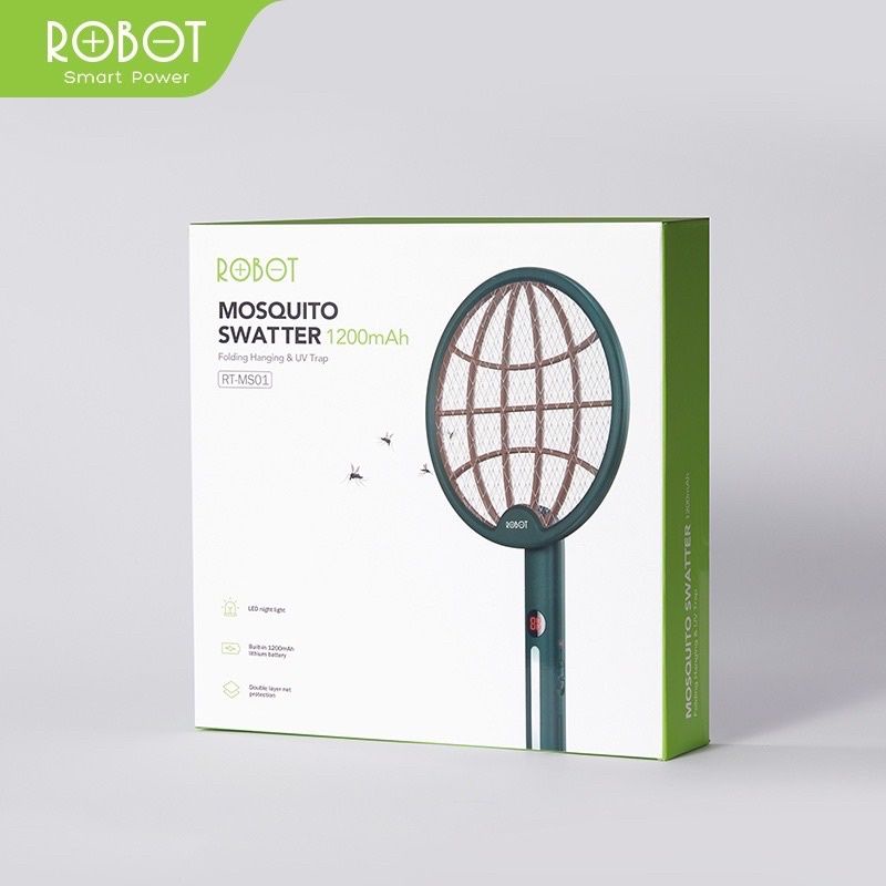 ROBOT Lifestyle RT-MS01 RT MS01 Raket Nyamuk Folding Electric Mosquito  Garansi Original Resmi