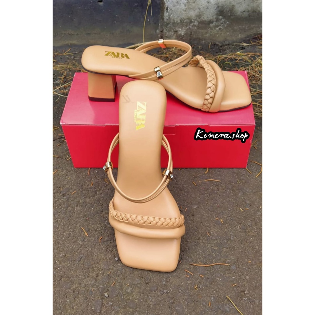 HEELS ZARRA MODEL TERBARU KEPANG RING HAK CHUNKY