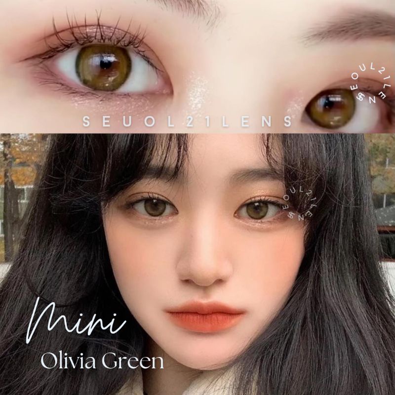 SOFTLENS MINI OLIVIA GREEN HIJAU KITTY KAWAII NORMAL MINUS s.d -10.00