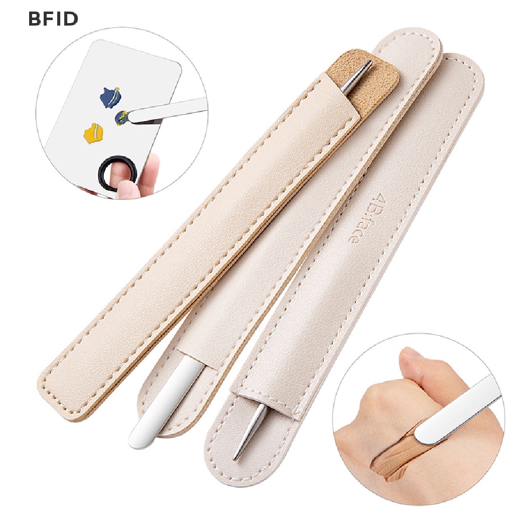 [BFID] 1pcs Stainless Steel Dual Head Makeup Toner Spatula Mixing Stick Foundation [ID]