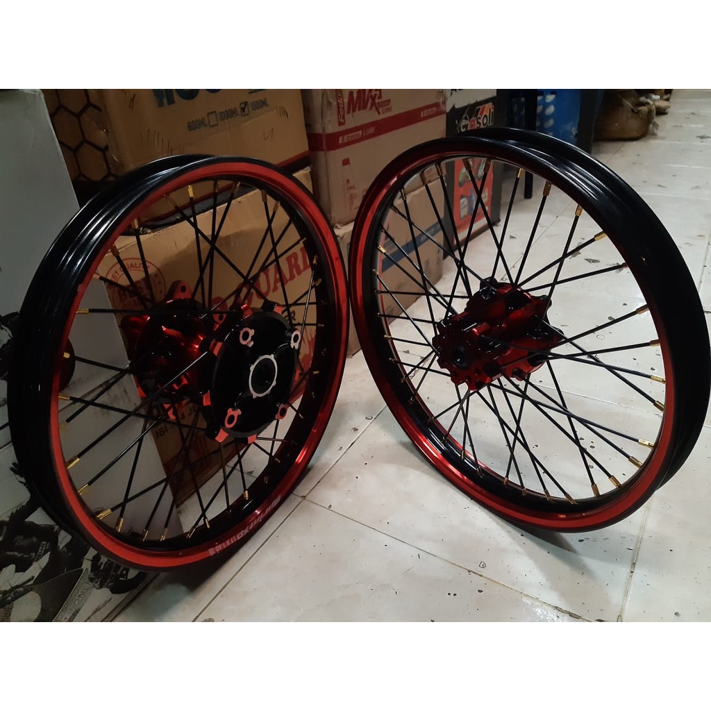 WHEELSET SUPERMOTO CRF KLX WR 155 SEMI CACING HEREX 160 160 RING 17