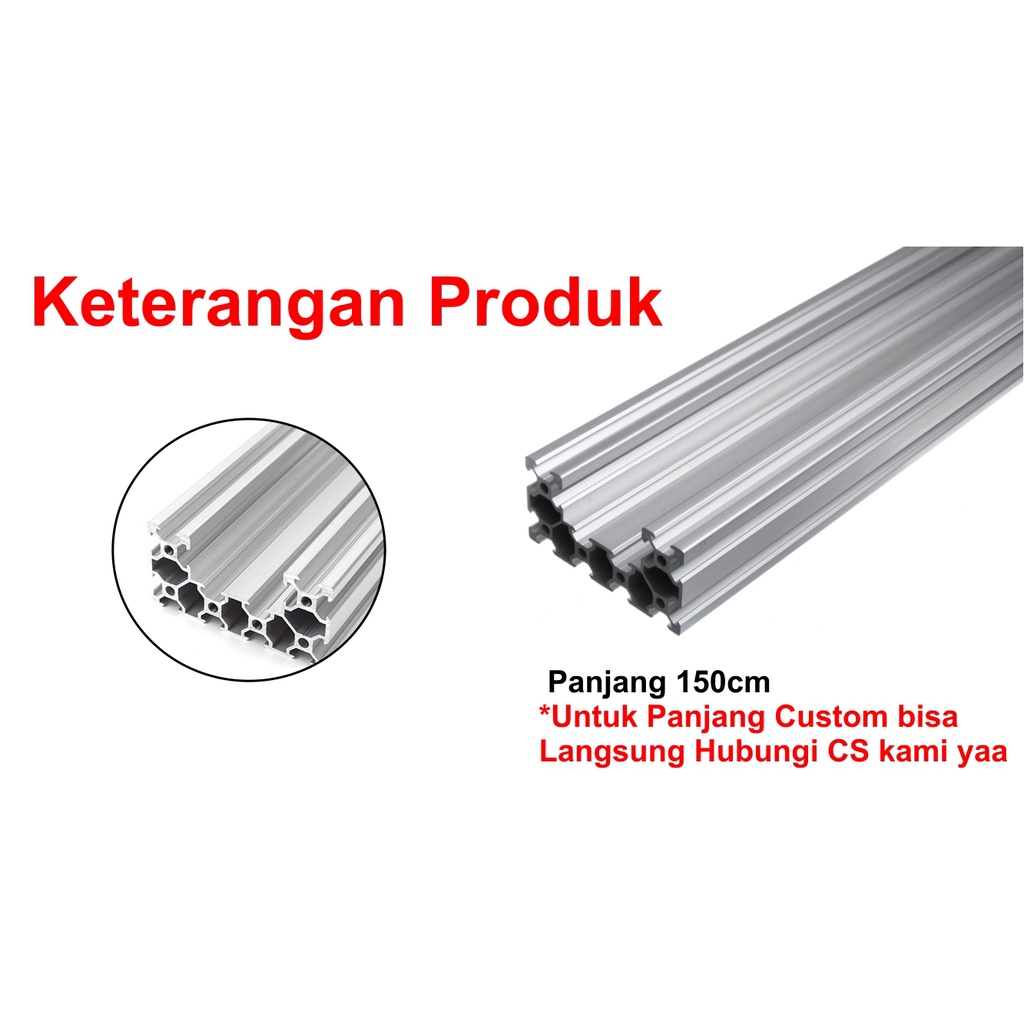 [HAEBOT] Aluminium Profile C - Beam 4080 40x80 AP4080 Alumunium 1.5 Meter Profil Frame CNC Extrusion Mini Kerangka Mekanik Series 40mm x 80mm 3D Printer 150 Cm