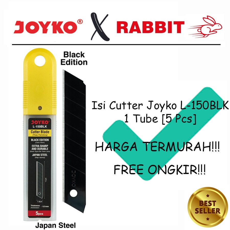 

Cutter Blade Refill Isi Pisau Pemotong Joyko L-150BLK Japan Steel 1 Tube 5 Pcs