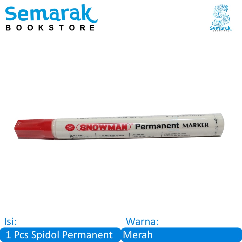 

Snowman Permanent Marker Spidol Tidak Dapat Dihapus - Merah