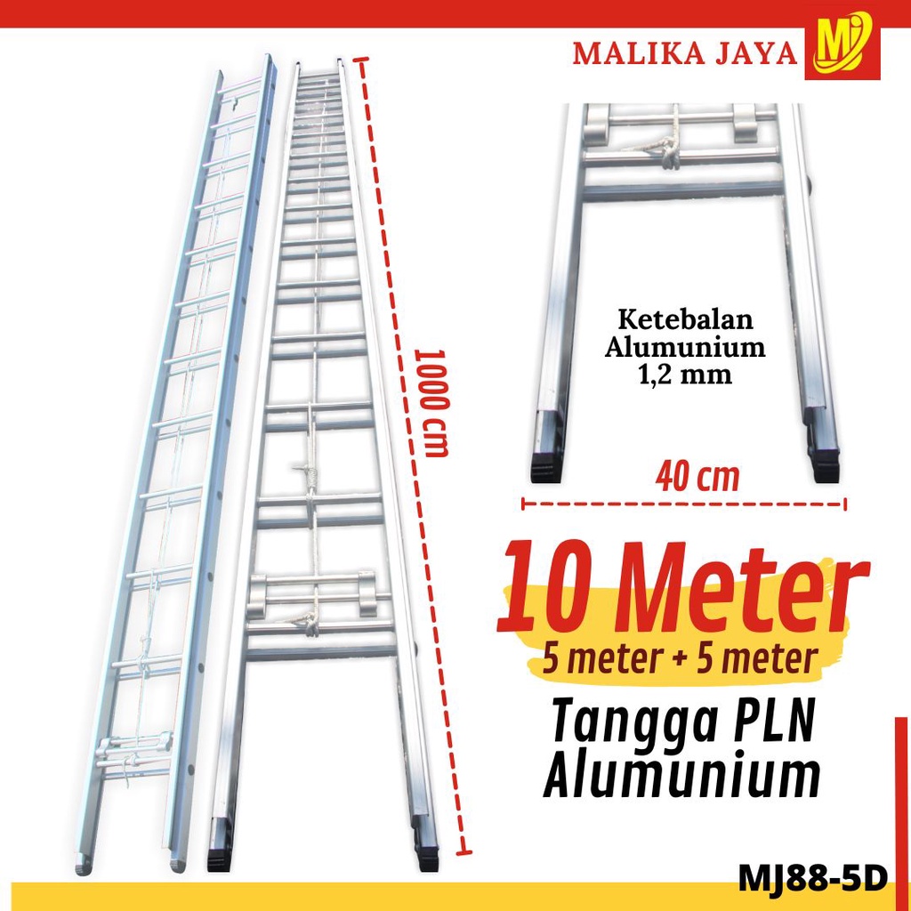 PLN Double 5 Meter | Tangga 10 Meter MJ88 | Sliding Sorong