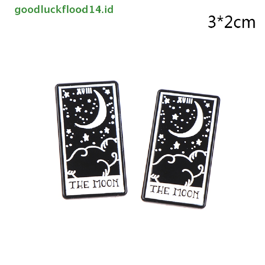 [GOOGFOUR] Tarot Enamel Pin Custom Matahari Bulan Bintang Gothic Skeleton Lover Bros Kerah [TOP]