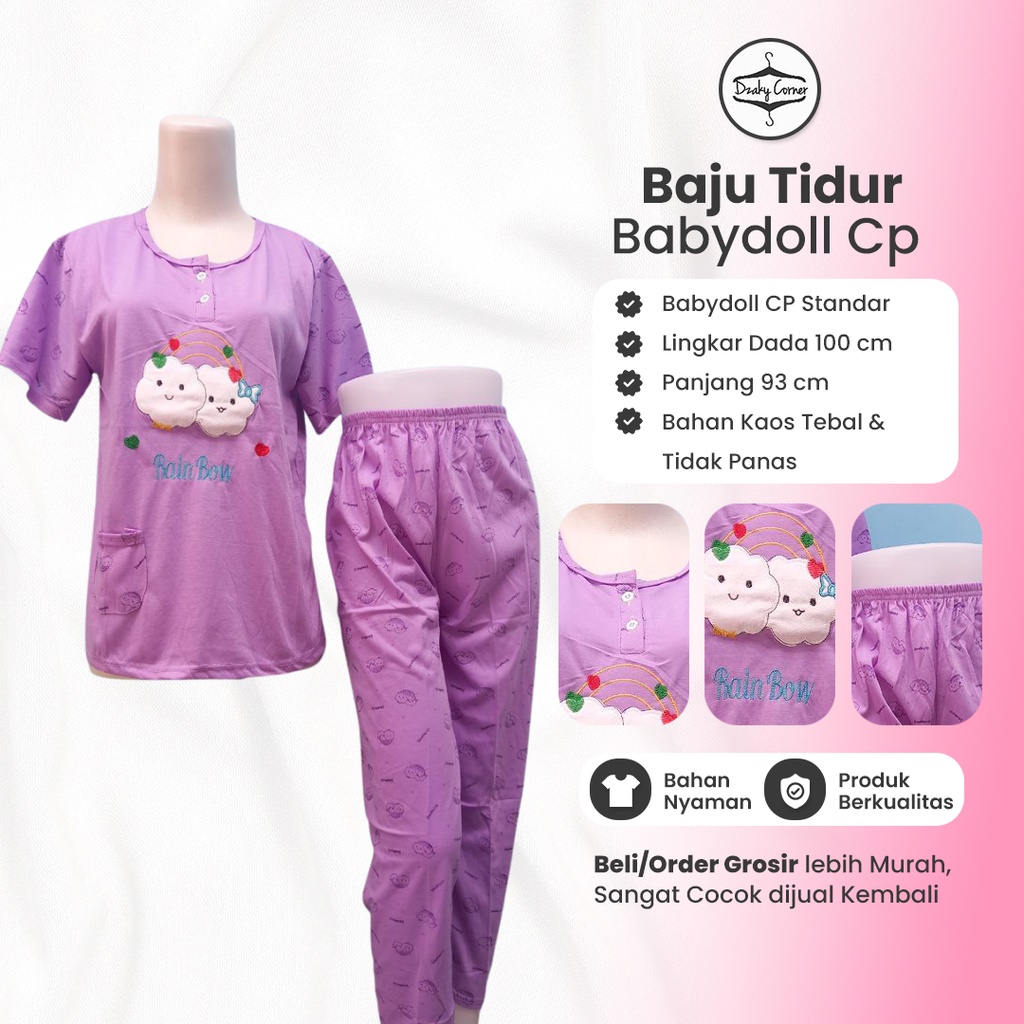 CP Babydoll Dewasa Standar Bahan Kaos Ld 100 cm