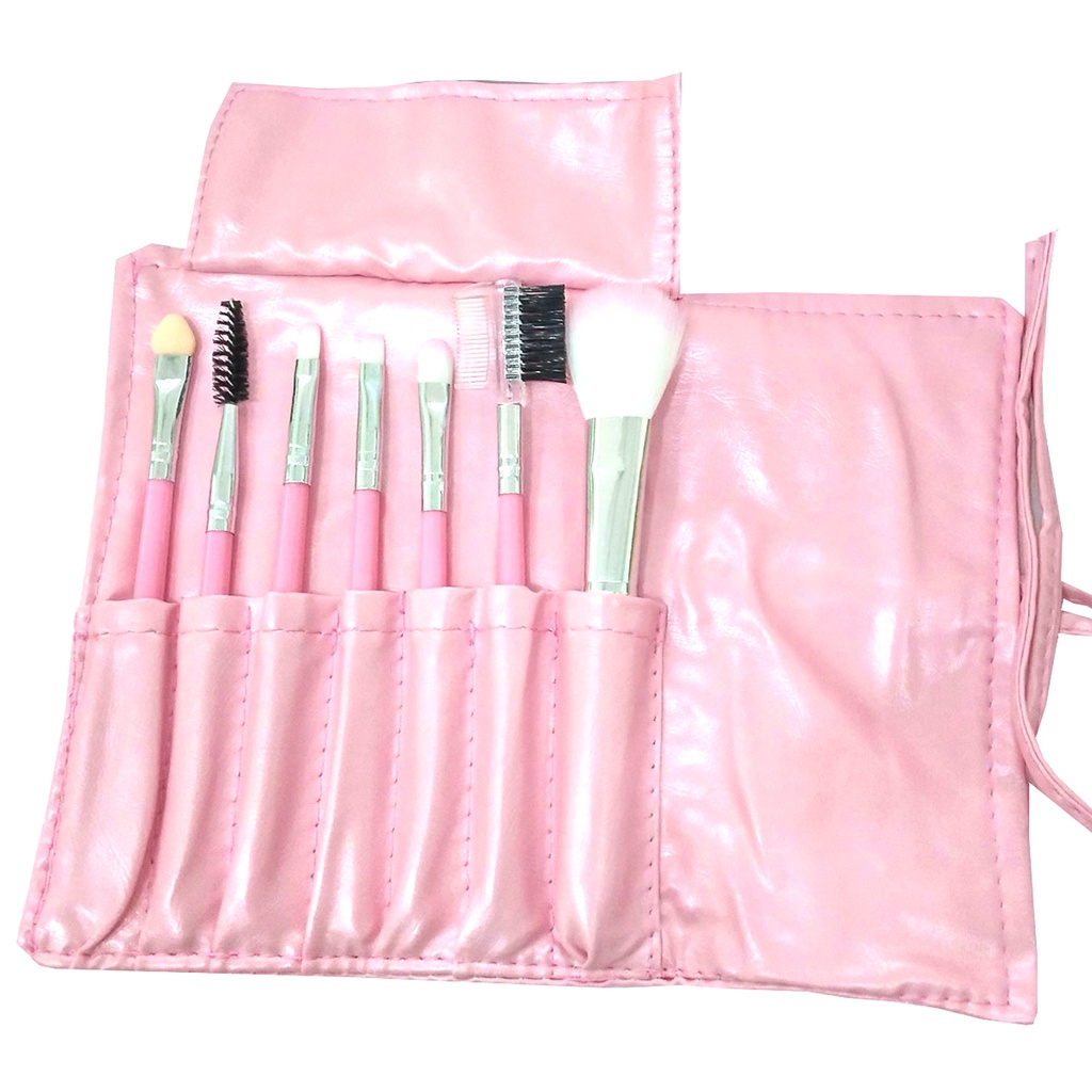 MI SHOPINN - Kuas Make Up 7 PCS Set Lengkap 1 Paket Brush Makeup dengan Pouch Aplikator Bedak Founda