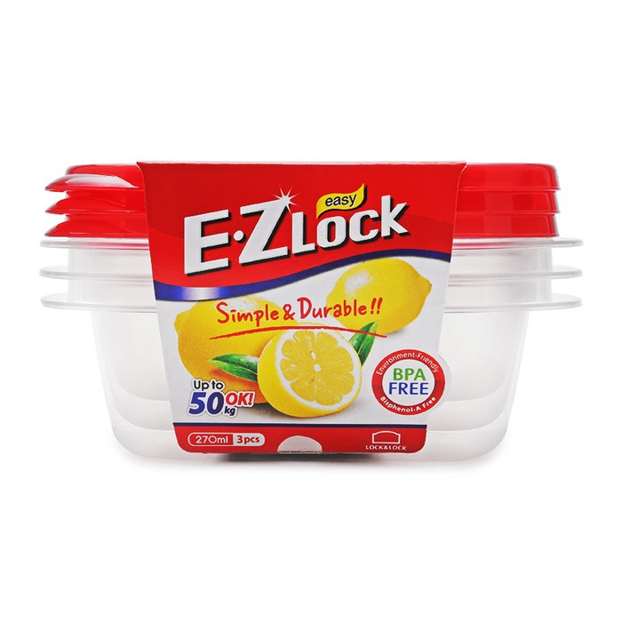 Lunch Box Lock&Lock Food Container Ez Lock - 270Ml X 3Pcs (Hle6204S)