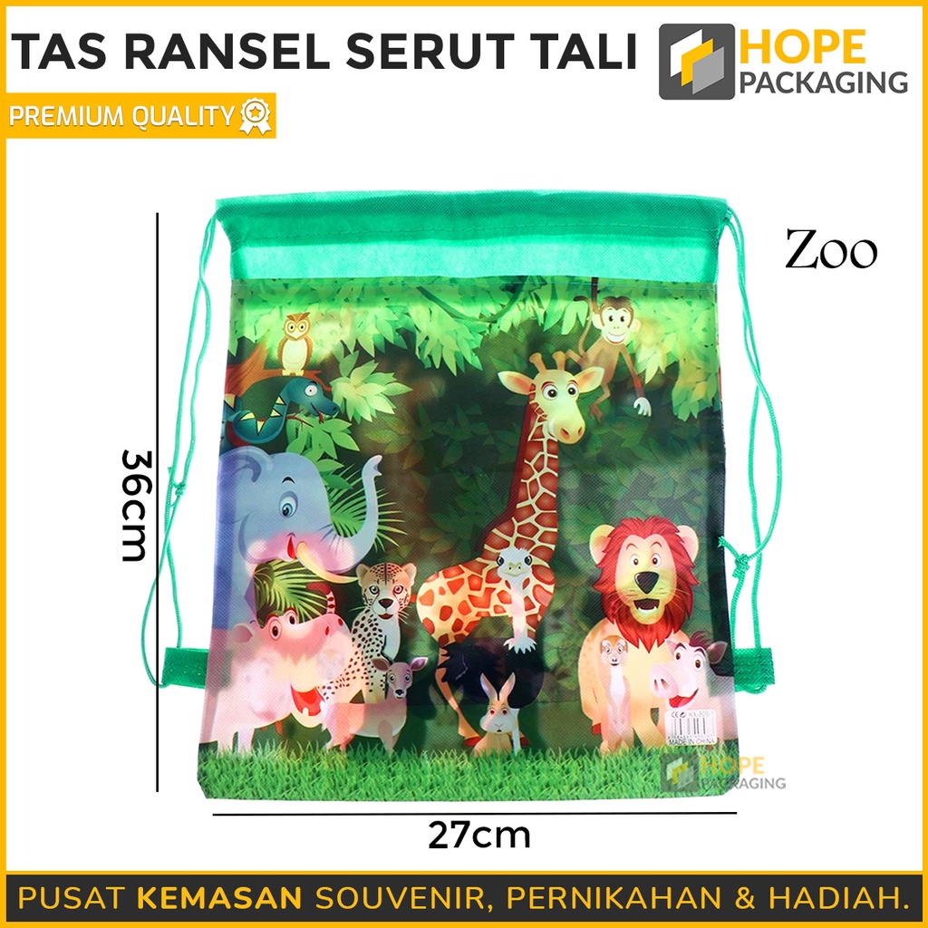 Tas Ransel serut tali Lebaran / idul fitri  /  tas souvenir / tas ulang tahun / pouch serba guna / travel pouch