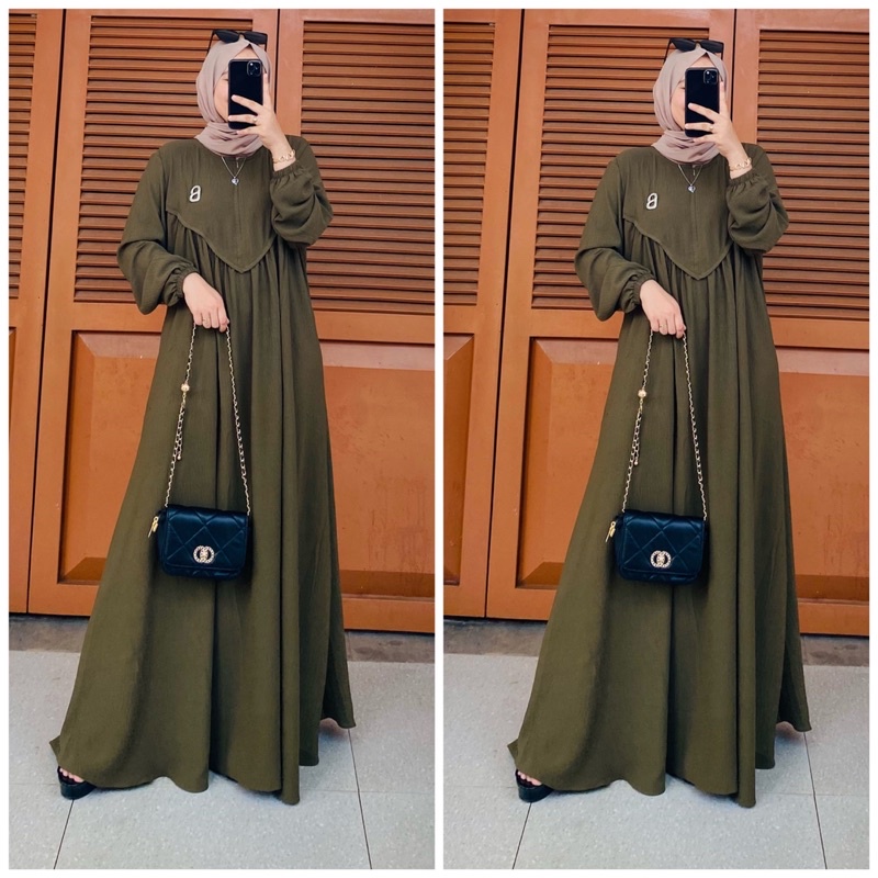 Gamis jumbo SV - gamis crinkle jumbo - gamis polos - gamis crinkle