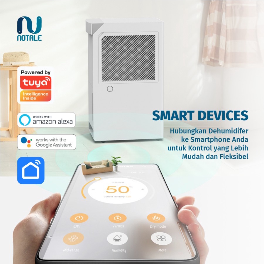 Notale Grandia Smart Dehumidifier 35L With Wifi Ruangan Kamar Lembab