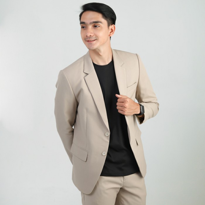 MUBENG ELEGANT JAS SLIMFIT CREAM