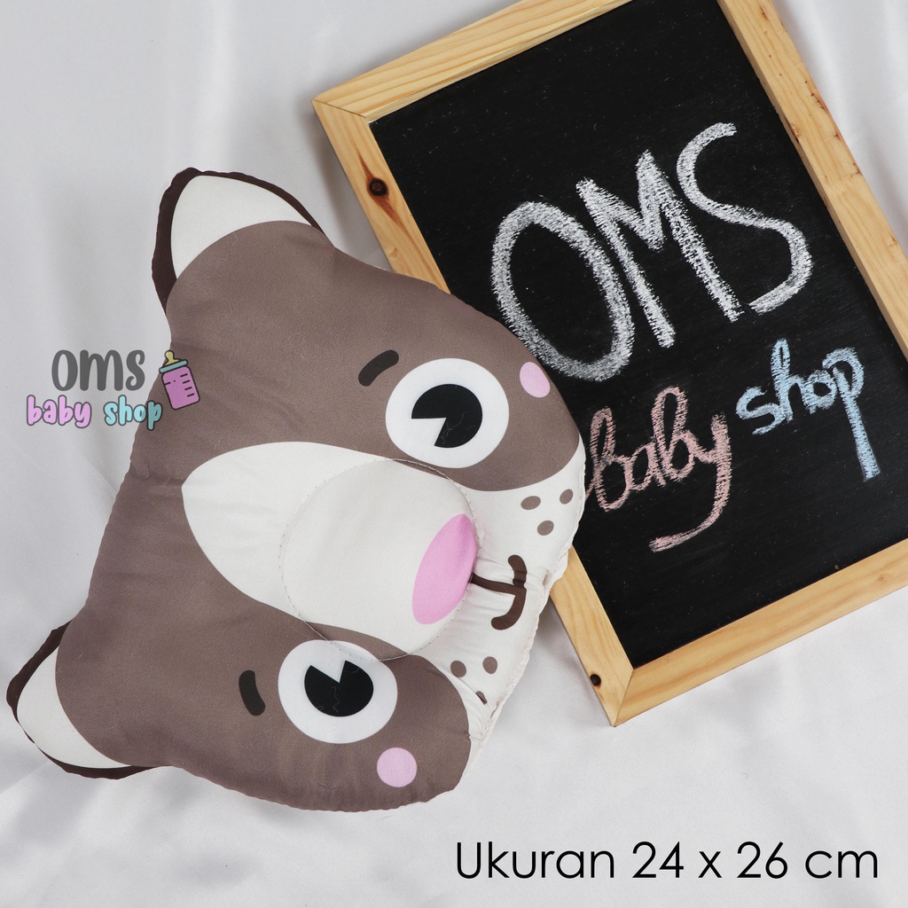 Bantal Peyang Bayi Motif Binatang Lucu / Bantal Anti Peyang Bayi Animal Edition by OMS Babyshop