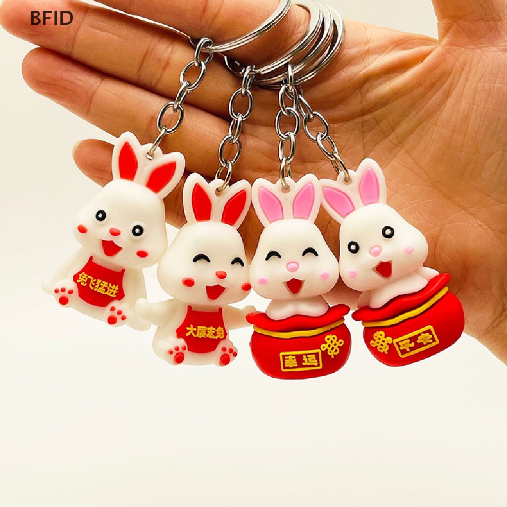 [BFID] Kartun Lucu Tahun Baru Bunny Keychain Hewan Kelinci Gantungan Kunci Kreatif Beruntung Tas Dekorasi Gantungan Kunci Tas Natal Liontin Mobil Keyring Hadiah [ID]