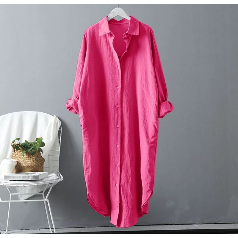 Chintya Long Tunik Crinkle Airflow | Tunik Kemeja Basic Outher Wanita Korea | Baju Atasan Wanita | Outfit Remaja&amp;Dewasa Bahan Crinkle