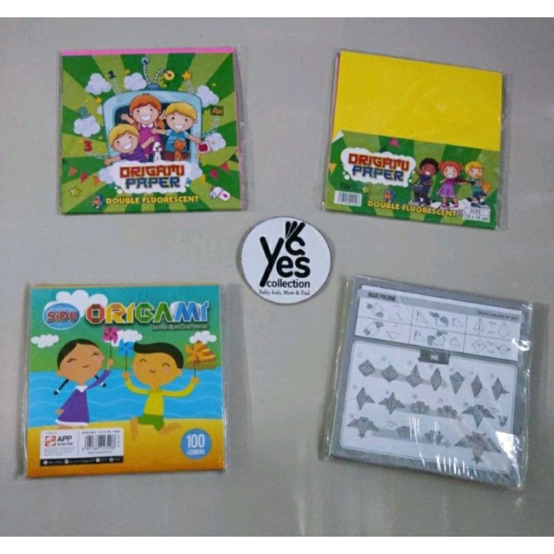 Origami ukuran 12x12 isi 100 lembar Mainan Kertas Lipat Warna Warni Anak Kreatif Sinarmas Kreasi Double karakter bentuk hewan