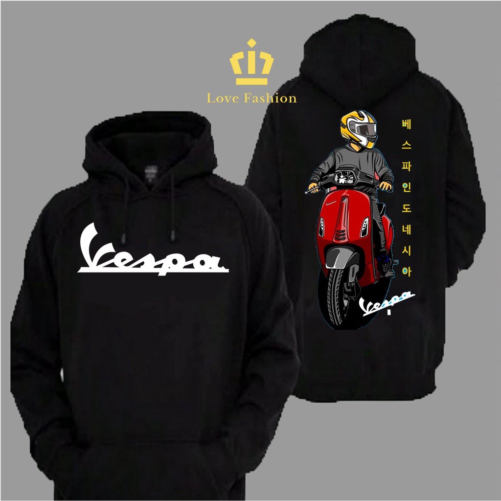 Sweater Hoodie Distro Motor Vespa Matic Jadul Sunmori Night Premium Terbaru
