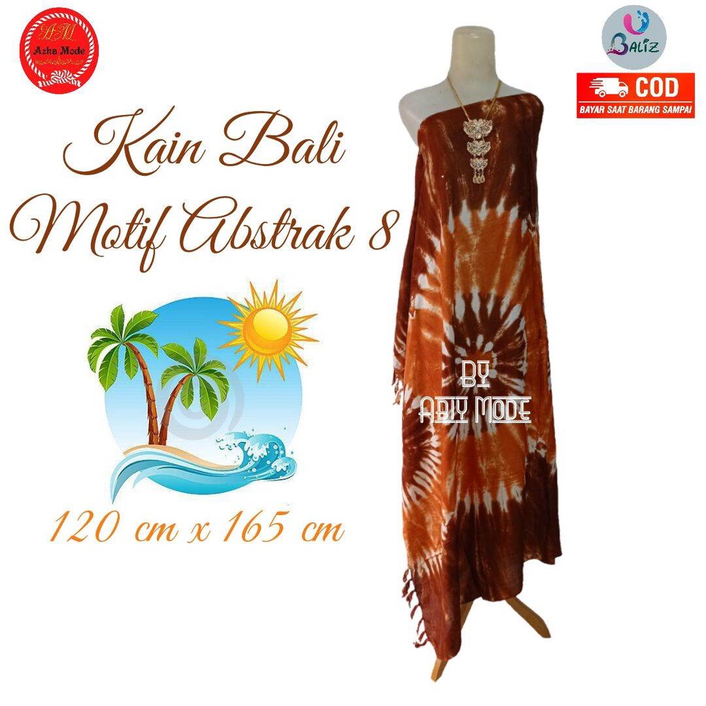 Kain Pantai Kain Bali Pantai - Kain Bali Motif New Abstrak 8 Standar - Sarung Pantai SEMBILAN MODE - Sarung Bali - Kain Pantai - Kain Katun Jepang - Kain Untuk Hiasan Dinding - Kain Untuk Plafon Mobil Truk Dan Mobil 3/4 Lainnya