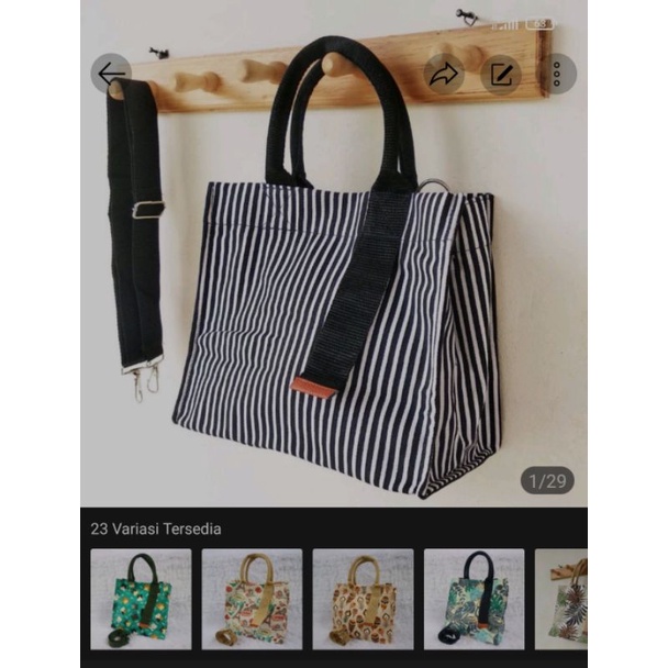Slingbag Kanvas MJ Premium Pesanan Khusus Motif GARIS