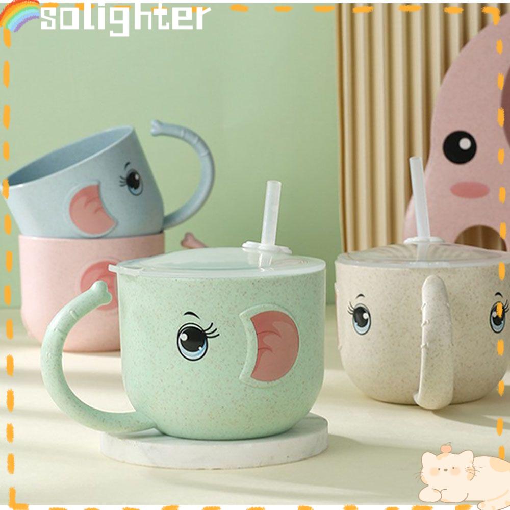 Solighter straw cup Anak Lucu Dengan Tutup Botol