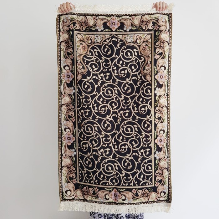 Sajadah Sajadah Turki C9 TEBAL TURKIYE MOTIF BUNGA CANTIK PREMIUM SATUAN MURAH - Biru(X0O4) Sajadah 