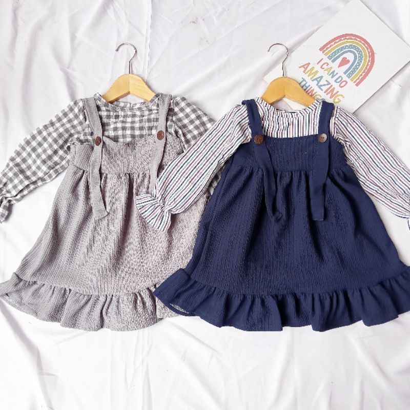 DRESS LEONI BAJU OVERALL ANAK 1-5TAHUN BEUZE