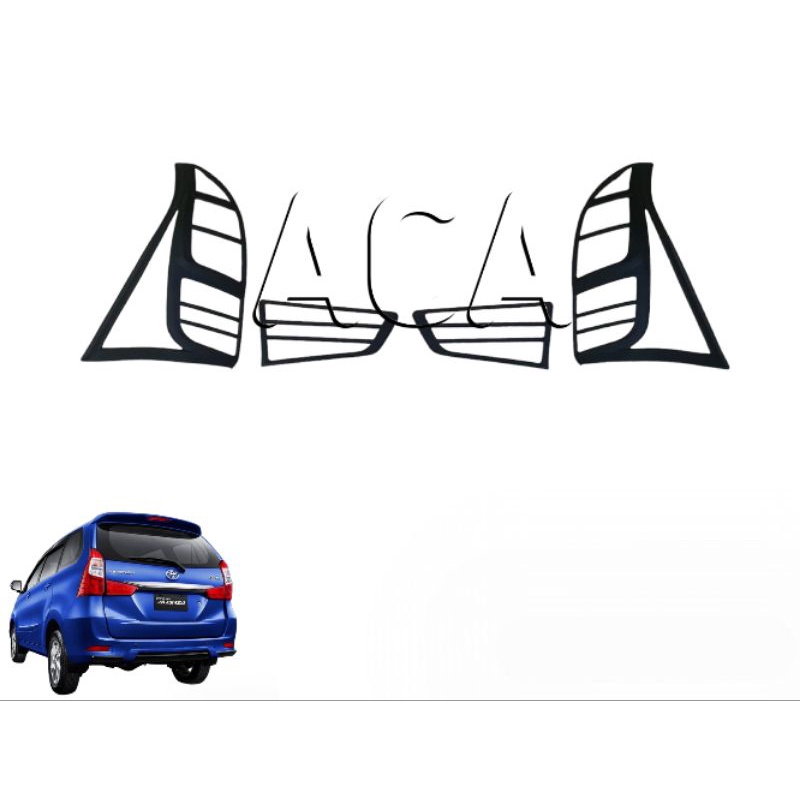 GARNIS LIS COVER LAMPU BELAKANG GRAND AVANZA GREAT XENIA AVANZA VELOZ 2016-2018 HITAM DOFF
