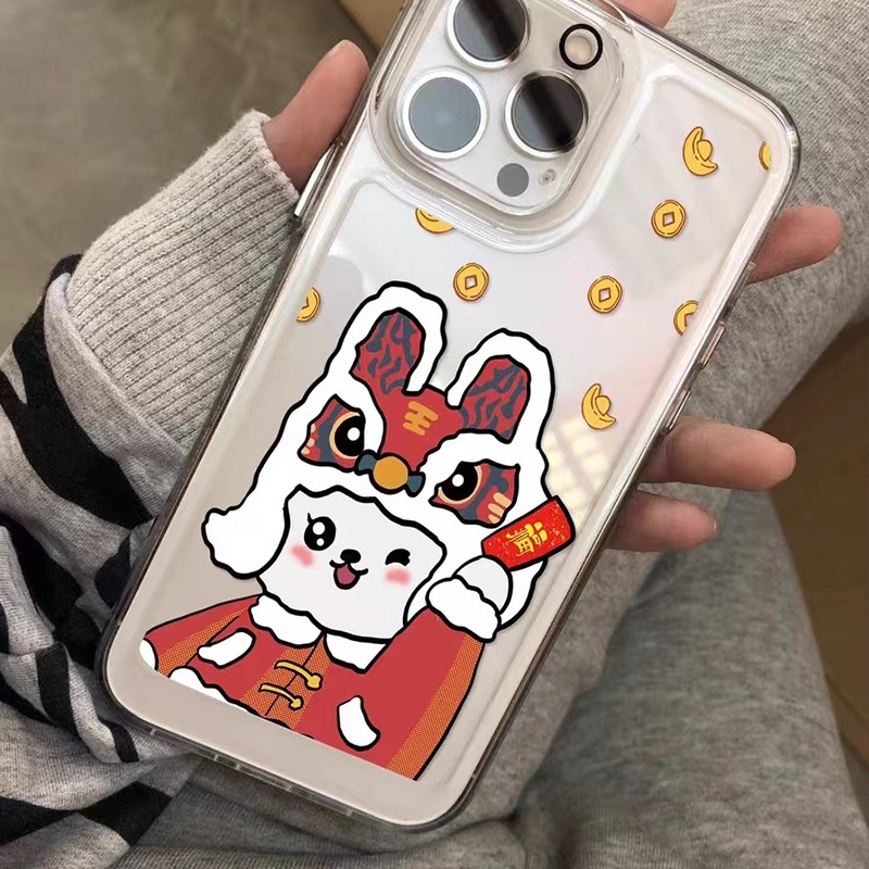 IPHONE Kelinci Lucu Soft Phone Case Kompatibel Untuk Iphone14 13 12 11 Pro XS Max X XR 78 6 6S Plus Casing Transparan Shockproof Silcone TPU Cover