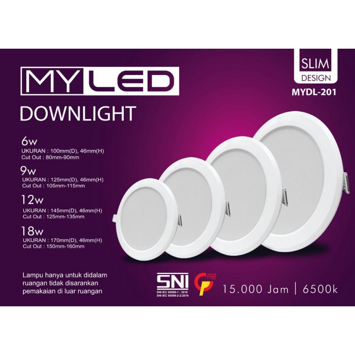 MYLED Lampu Downlight LED Inbow 9 Watt