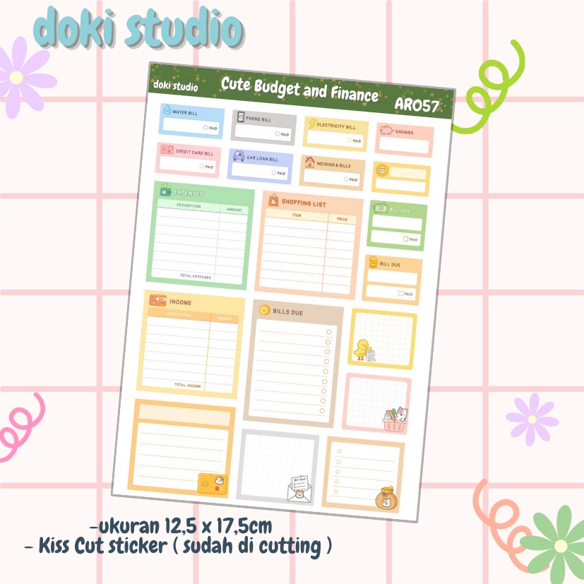 

[DOKI] Stiker Dekorasi Lucu / Sticker Journal / Stiker Aesthetic Memo Sticky Notes Journal Scrapbook Planner - Cute Budget Planner