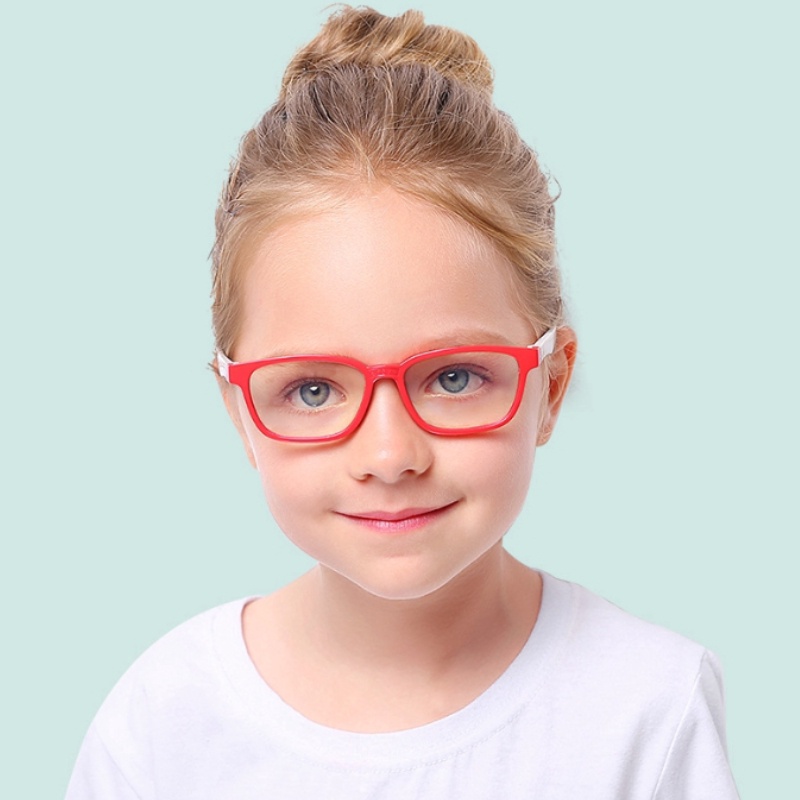 (YUZHU) Kacamata Lensa Yang Dapat Diganti Kacamata Anti Radiasi Untuk Anak-Anak Kacamata Fleksibel Goggle Candy Color Square Frame Anti Blue Light Eyeglasses