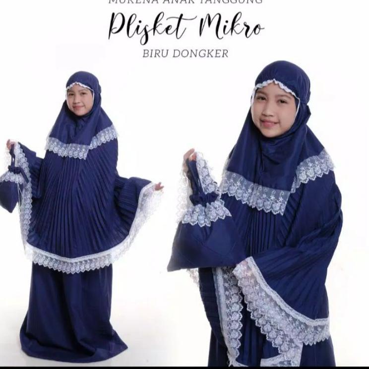 MUKENA ANAK PLISKET UMUR 8 - 12 TAHUN // MUKENA PLISKET KLOK ▫ LLG.25Ja23ᴳ